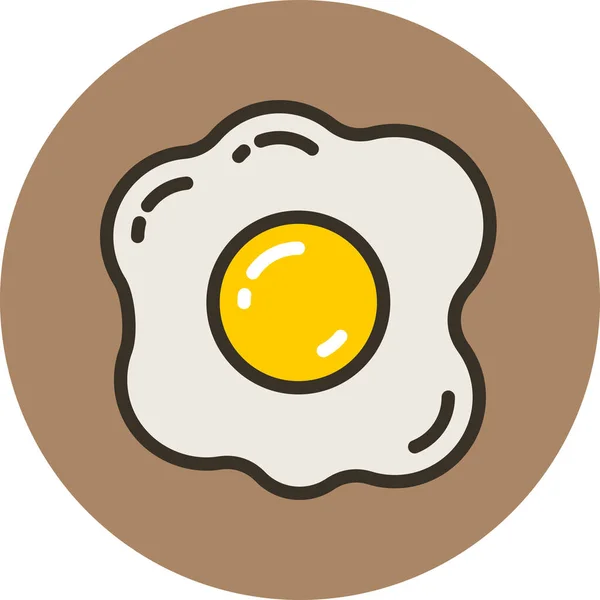 Egg Food Omelet Icon Filled Outline Style — Stock Vector