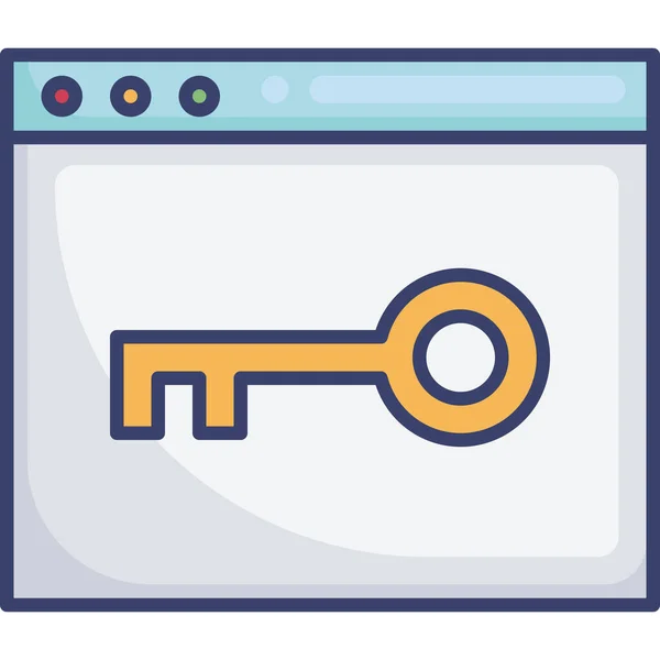 Browser Schlüssel Datenschutz Symbol — Stockvektor