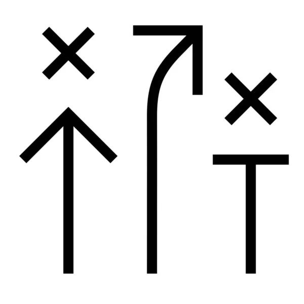 箭头计划战略图标在轮廓风格 — 图库矢量图片
