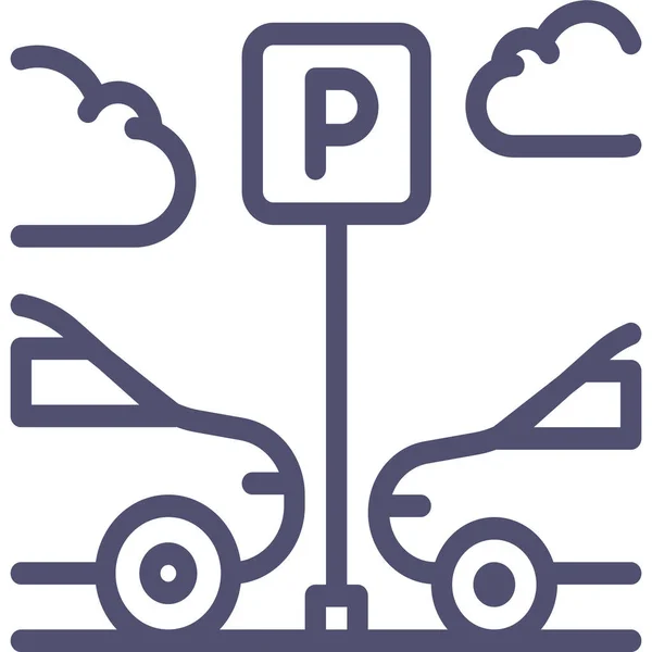Ikona Transportu Samochodowego Stylu Zarysu — Wektor stockowy