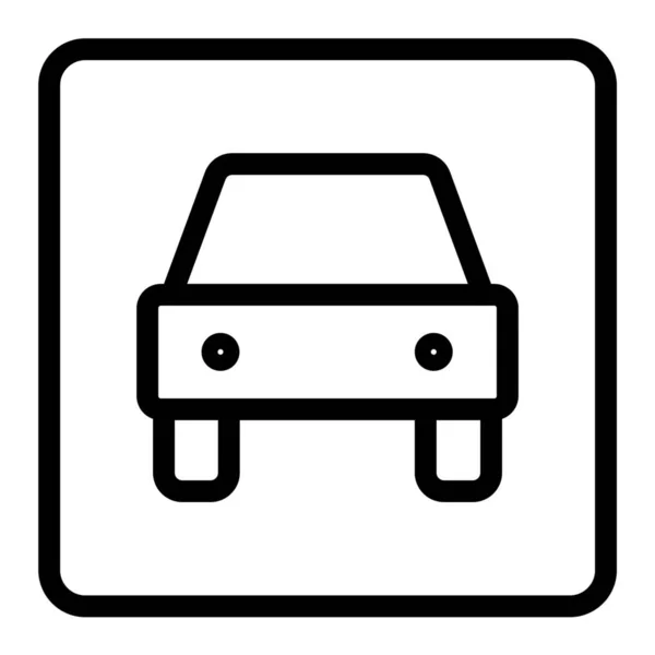 停车纲要标志和符号图标的轮廓风格 — 图库矢量图片
