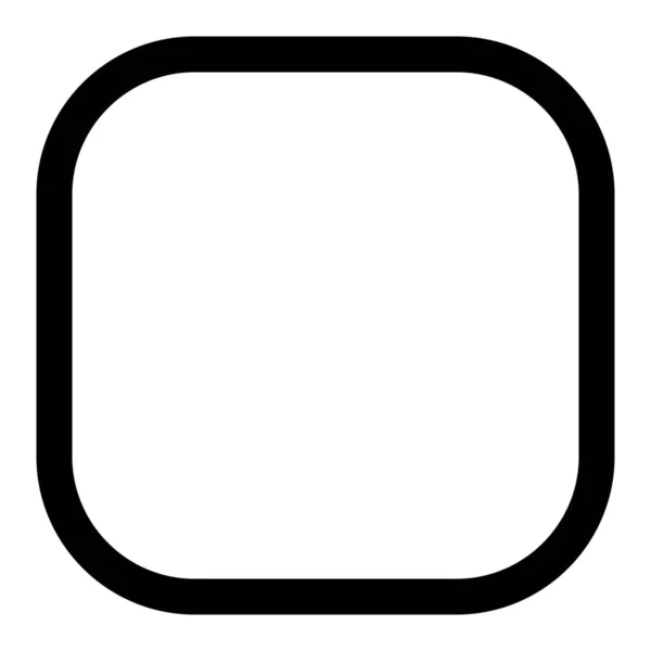 Квадратный Округлый Значок Контур Стиле Абрис — стоковый вектор