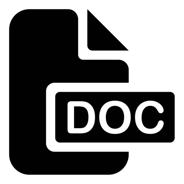 Doc File Icono Sólido Estilo Sólido — Vector de stock