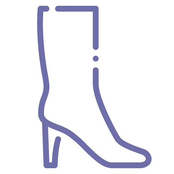 Botas Altas Zapatos Icono Estilo Del Esquema — Vector de stock