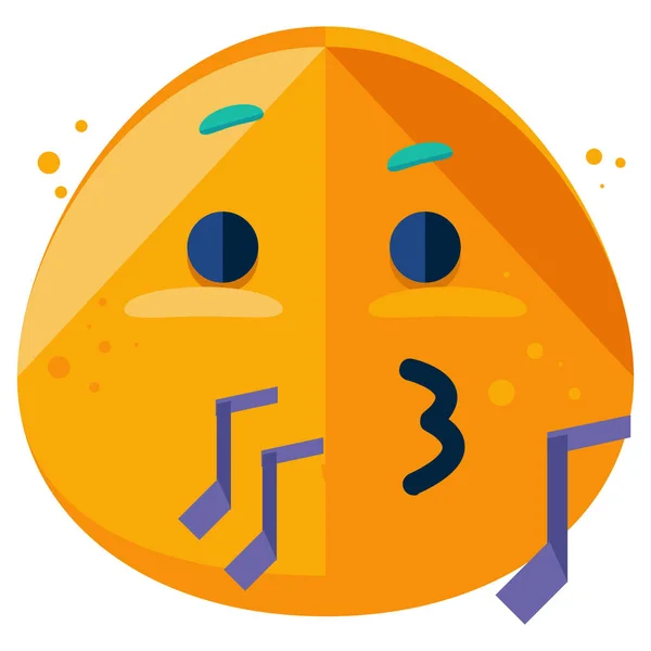 Emoji Ícone Música Emoticon Estilo Plano —  Vetores de Stock
