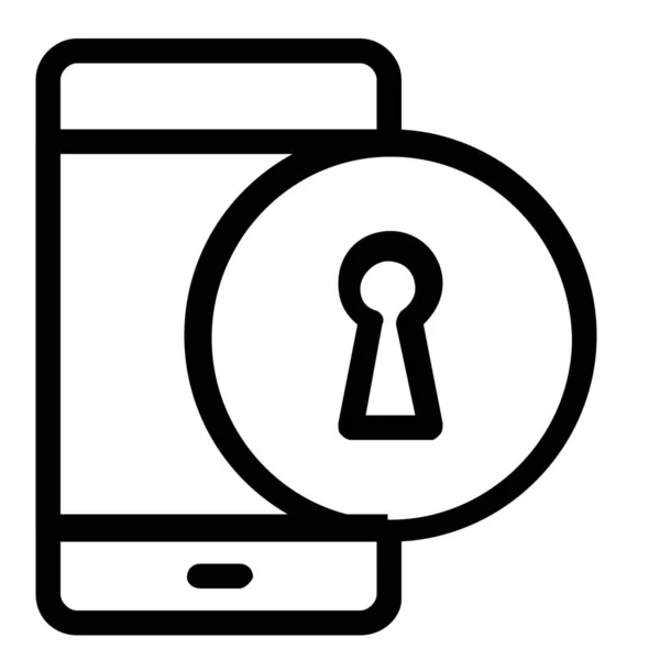 Bloquear Smartphone Icono Del Esquema Estilo Del Esquema — Archivo Imágenes Vectoriales
