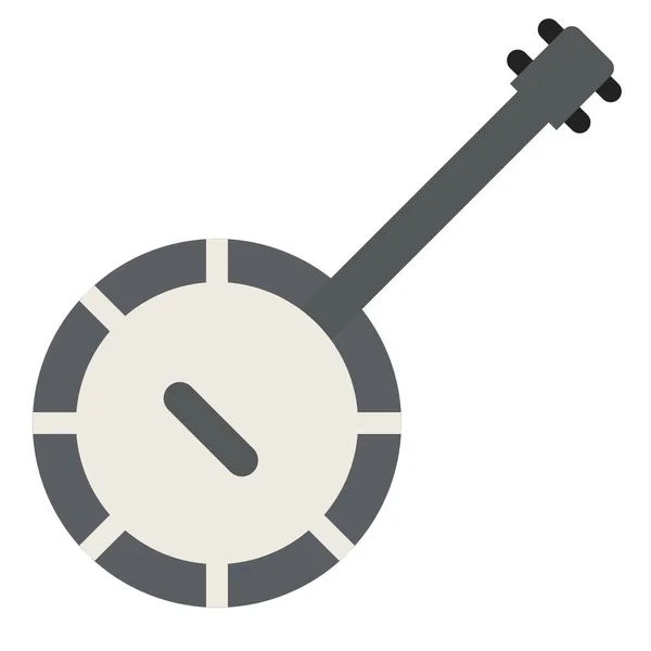 Banjo Enstrüman Simgesi Düz Stil — Stok Vektör