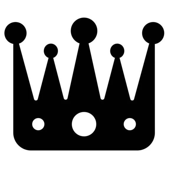 King Crown Solid Icon Solid Style — Stock Vector