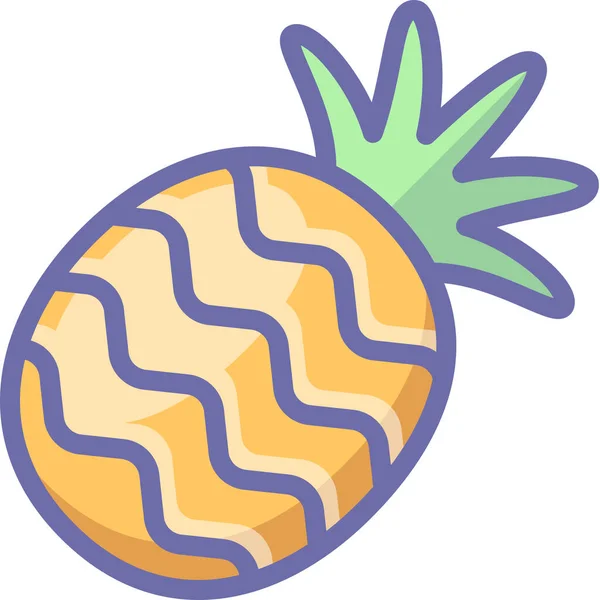 Fruit Pineapple Filled Outline Icon Filled Outline Style — Wektor stockowy