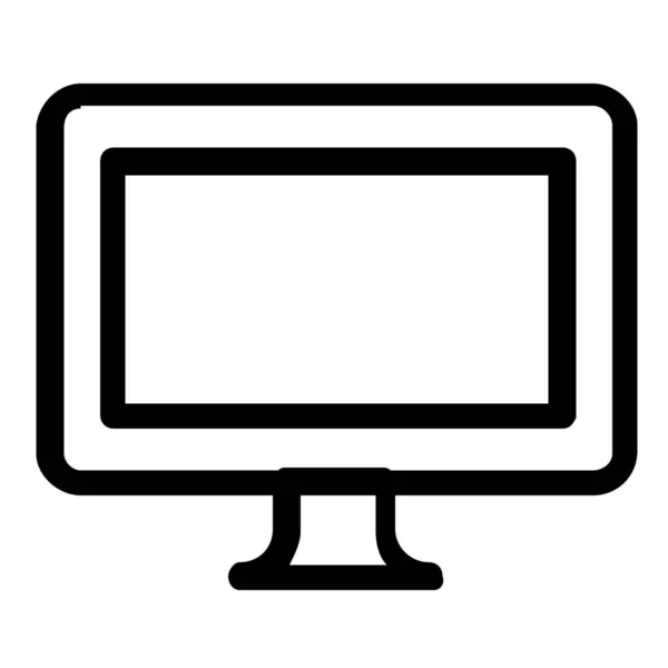 Icono Pantalla Monitor Computadora Estilo Esquema — Vector de stock