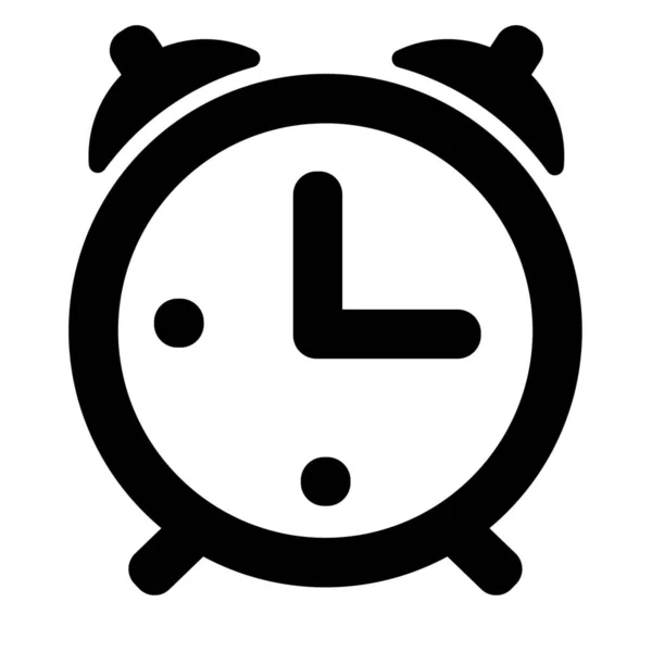 Despertador Relógio Ícone Estilo Sólido — Vetor de Stock