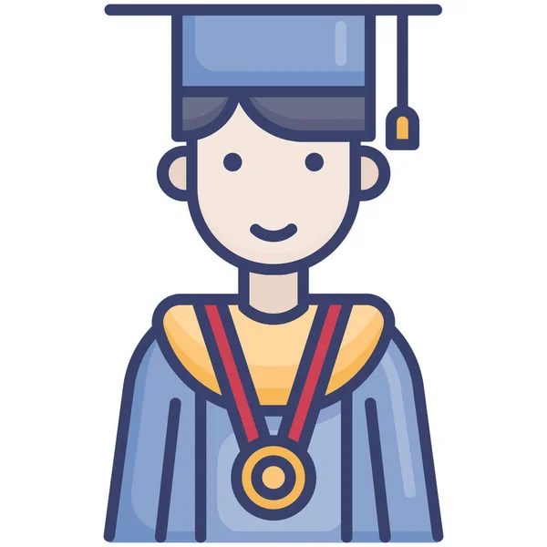 Αγόρι Εκπαίδευση Απόφοιτος Εικονίδιο — Διανυσματικό Αρχείο