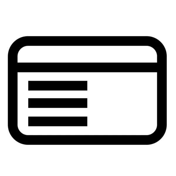 Credit Back Card Icoon Outline Stijl — Stockvector