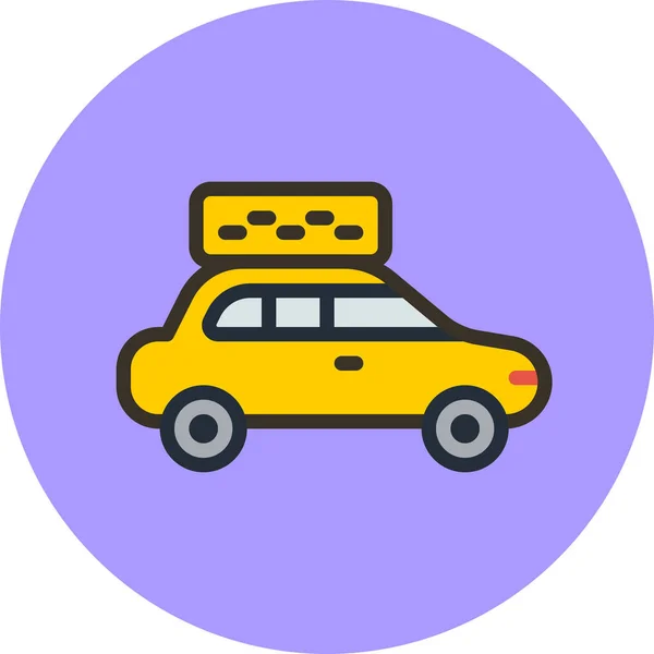 Auto Taxi Doprava Ikona Vyplněném Stylu Obrysu — Stockový vektor