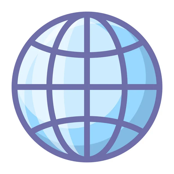 Ikona Globu Ziemi Web Stylu Wypełniony Zarys — Wektor stockowy
