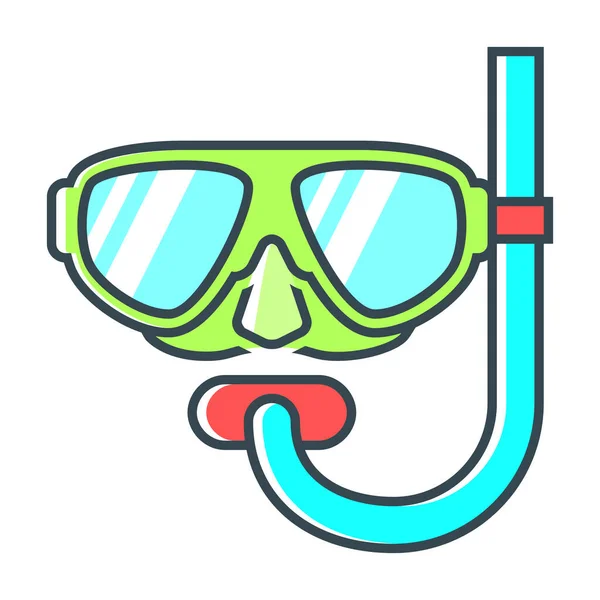 Diving Diving Equipment Diving Glasses Icon Filled Outline Style — Stock Vector