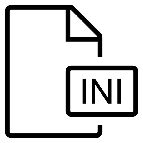 Mime Type Ini Περίγραμμα Εικονίδιο Στυλ Περίγραμμα — Διανυσματικό Αρχείο
