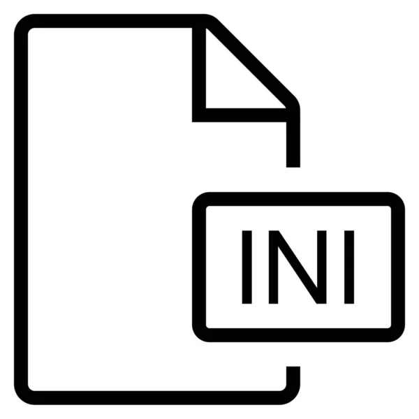 轮廓风格的Mime类型Ini轮廓图标 — 图库矢量图片