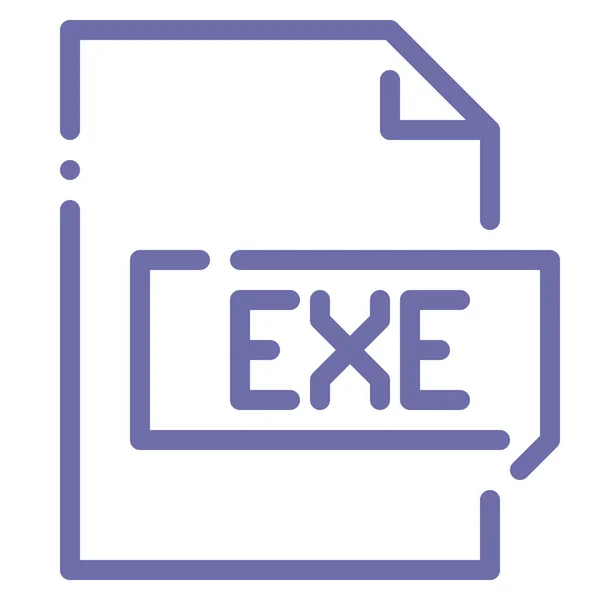 Exe Exekvera Förlängning Ikon — Stock vektor