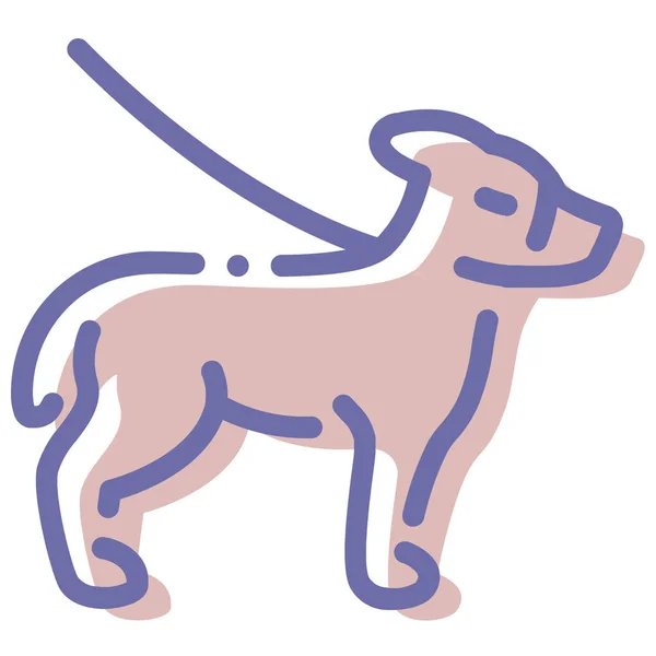Иконка Подруги Собаки Поводке Стиле Наброска — стоковый вектор