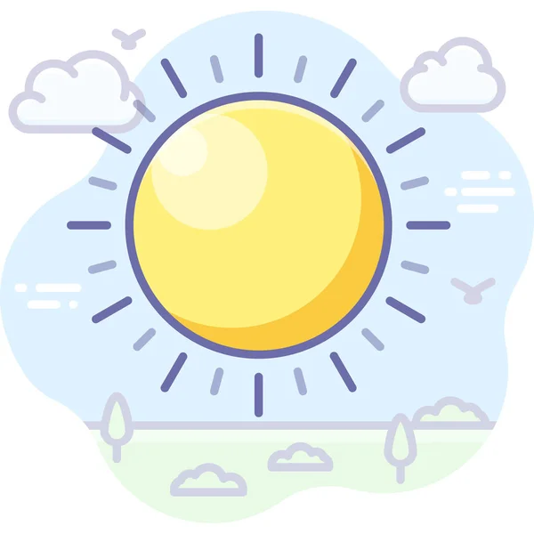 Икона Погоды Солнце — стоковый вектор