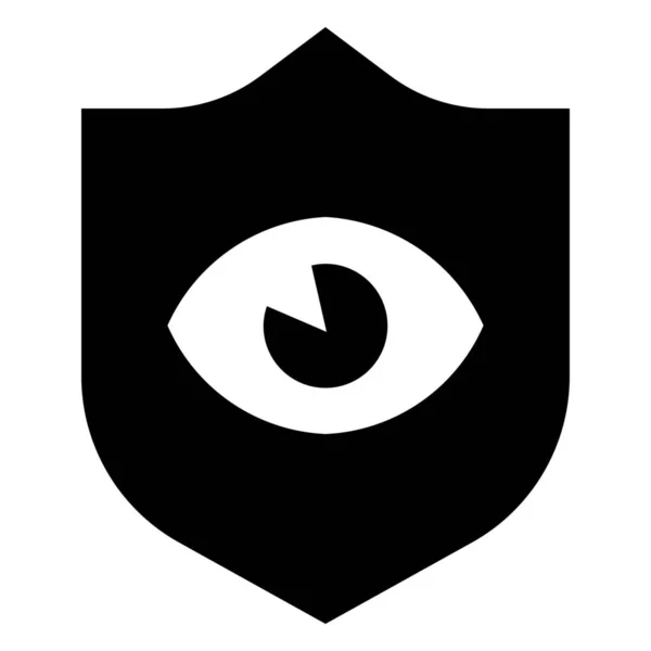 Ícone Proteção Privada Olho Estilo Sólido — Vetor de Stock