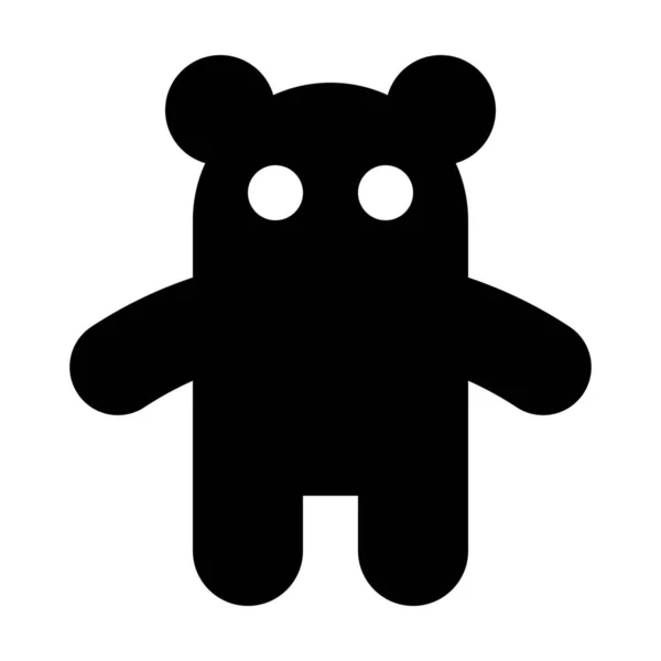 Urso Brinquedo Ícone Sólido Estilo Sólido —  Vetores de Stock