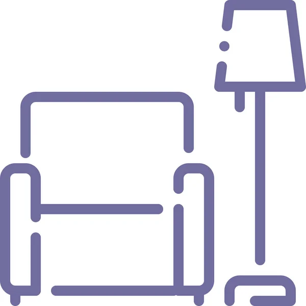 Icône Lampe Intérieur Chaise Dans Catégorie Meubles Décorations Maison — Image vectorielle