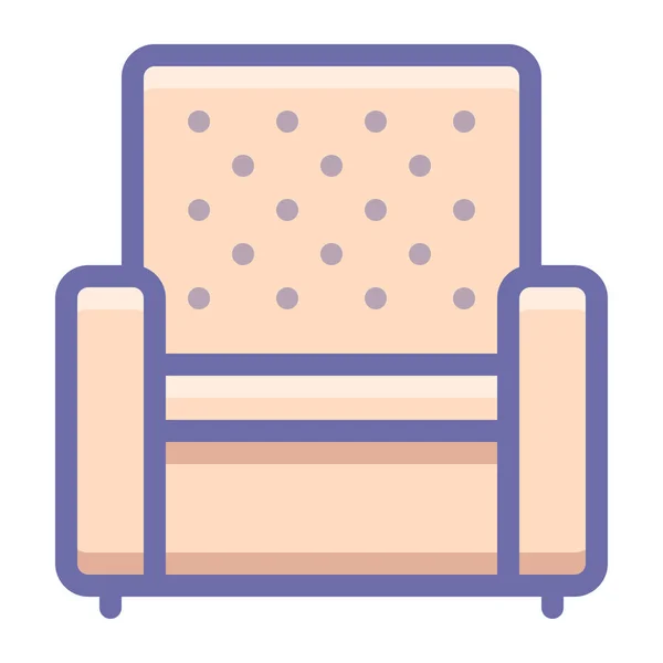 Armchair Chair Filled Outline Icon Filled Outline Style — Stock Vector