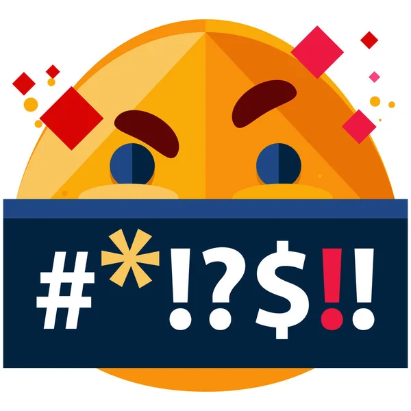 Emoji Emoticon Face Smiley Swearing Yelling Icon Emoticons Vol — Stock Vector