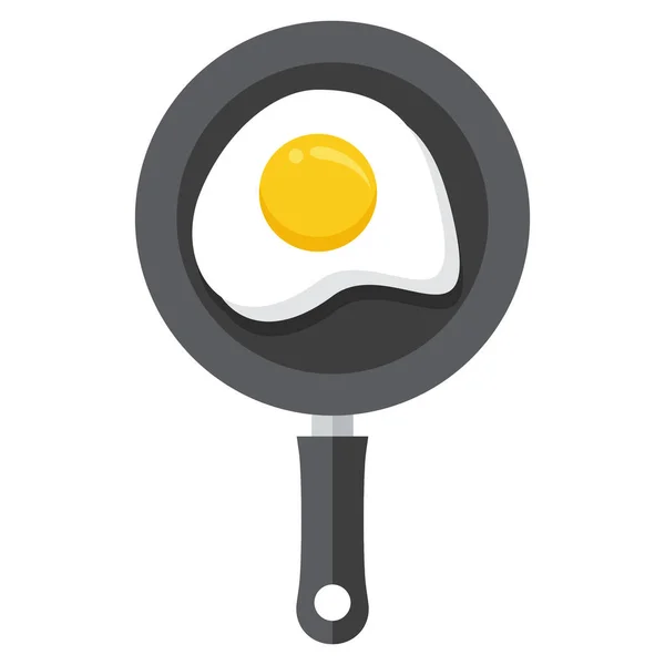 Voedsel Omelet Pictogram Platte Stijl — Stockvector