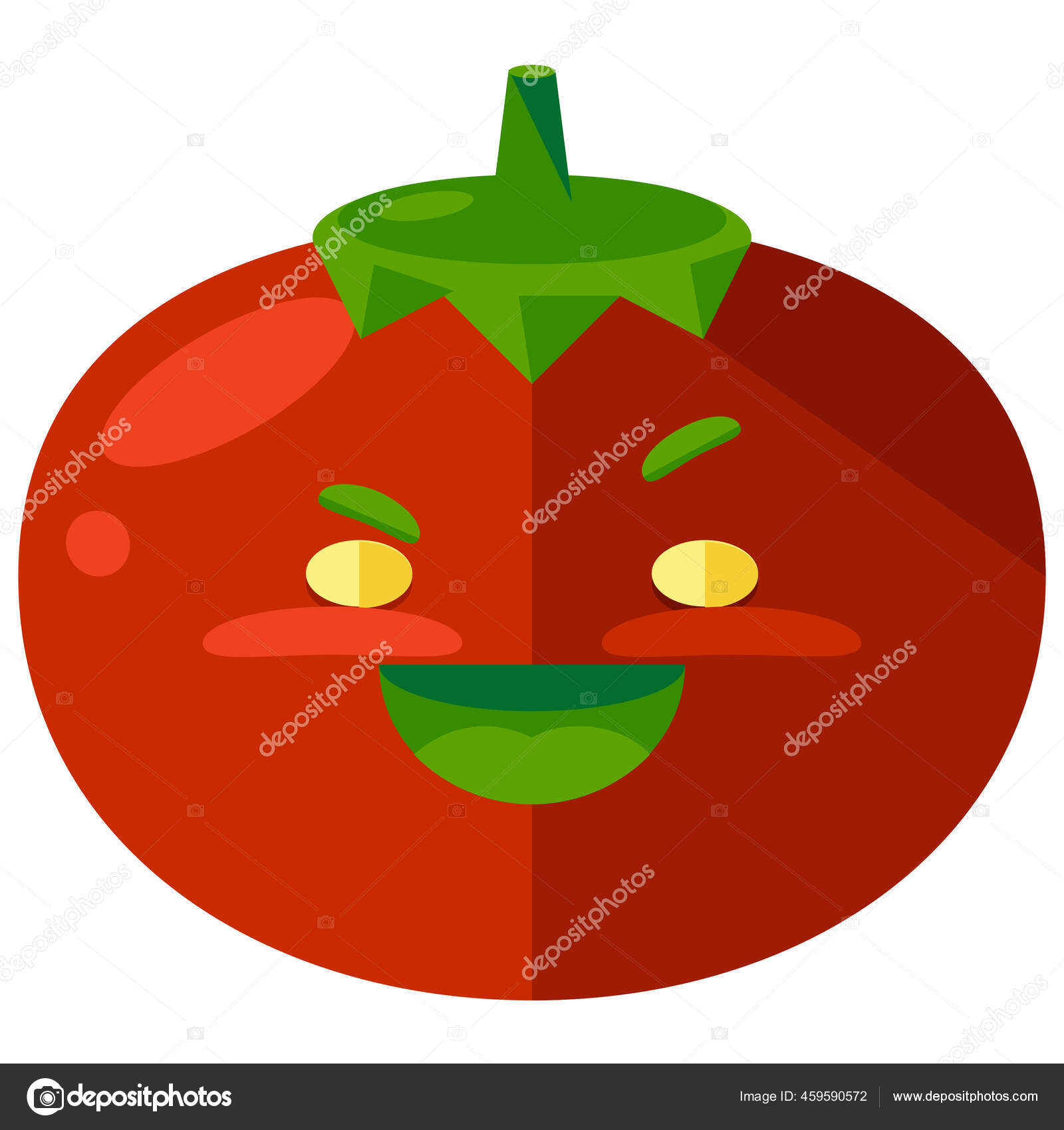Emoji Emoticon Face Smiley Tomato Vegetable Icon Emoticons Vol Stock