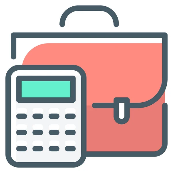 Accounting Briefcase Calculate Icon — Stock Vector