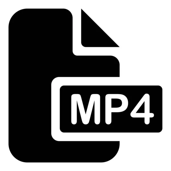 Mp4 Αρχείο Στερεό Εικονίδιο Στερεό Στυλ — Διανυσματικό Αρχείο