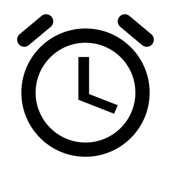 Reloj Despertador Icono Tiempo Estilo Sólido — Archivo Imágenes Vectoriales