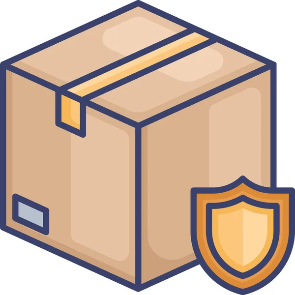 Caja Entrega Seguro Icono — Vector de stock