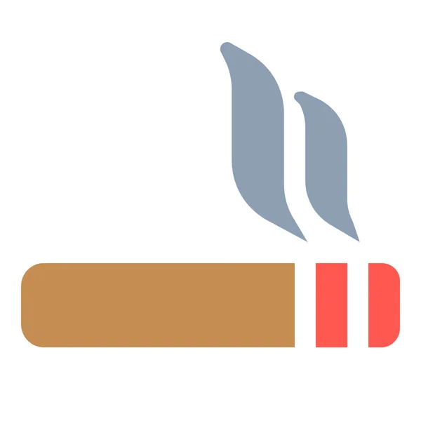 Ícone Cigarro Fumaça Venenosa Estilo Sólido — Vetor de Stock