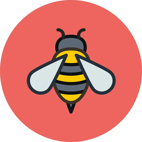 Icône Écologie Bug Abeille Dans Style Contour Rempli — Image vectorielle