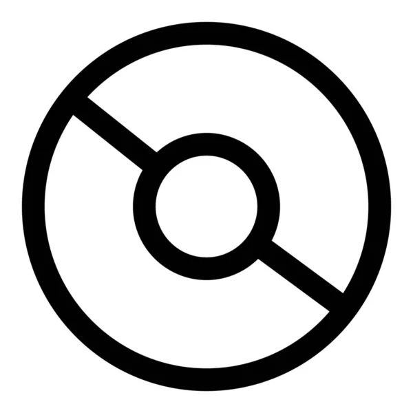 Disc Outline Icon Outline Style — 스톡 벡터