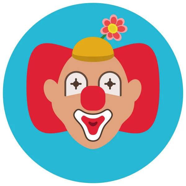 Icona Intrattenimento Clown Circo Stile Piatto — Vettoriale Stock