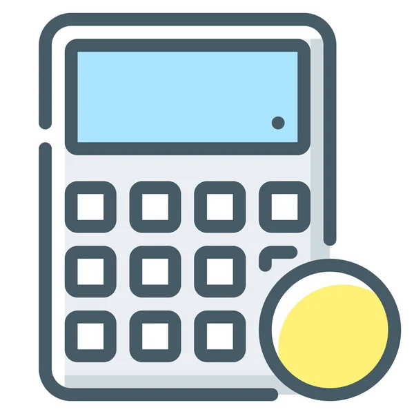 Výpočtová Ikona Kalkulačky Stylu Vyplněného Osnovy — Stockový vektor