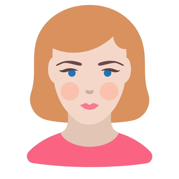 Frau Gesicht Person Ikone Flachen Stil — Stockvektor