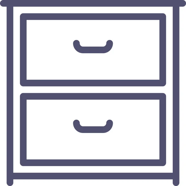 Cabinet Cupboard Drawer Icon Outline Style — Stock Vector