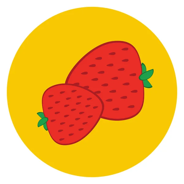 Frutta Cibo Icona Sana Stile Piatto — Vettoriale Stock
