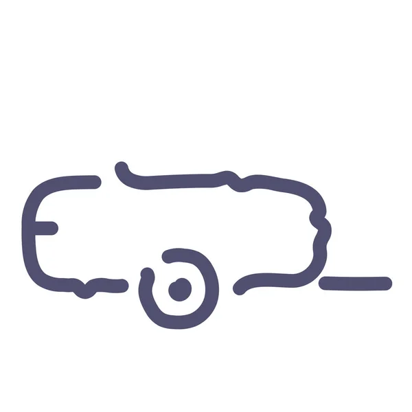 Coche Agricultor Icono Del Remolque Estilo Esquema — Vector de stock