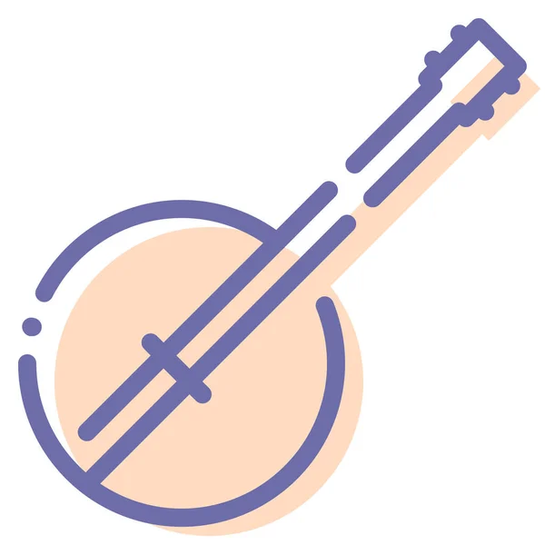 Audio Banjo Instrument Icoon — Stockvector