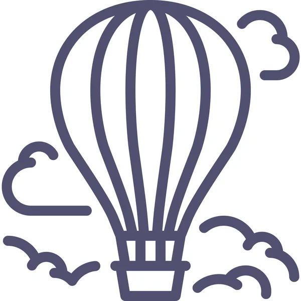 Icône Nuages Baloon Air Dans Style Contour — Image vectorielle