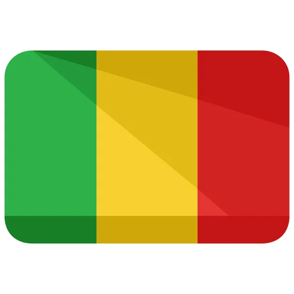 Icône Drapeau Pays Mali Dans Style Plat — Image vectorielle