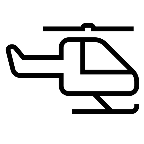 Helicopter Outline Vehicles Mode Transport Icon Outline Style — 스톡 벡터