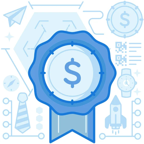 Icône Finance Dollar Affaires — Image vectorielle